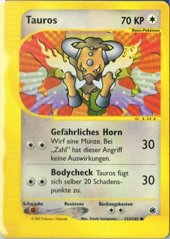 Pokémon-Karte Tauros 133/165