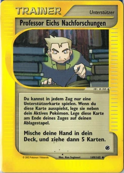 Pokémon-Karte Professor Eichs Nachforschunge 149/165