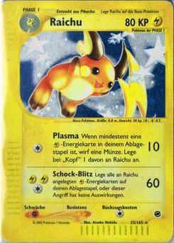 Pokémon-Karte Raichu 025/165