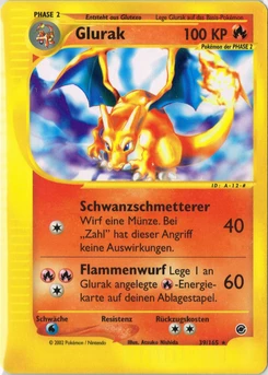 Pokémon-Karte Glurak 039/165
