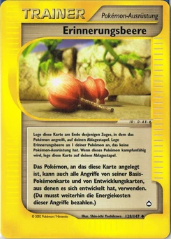 Pokémon-Karte Memory Berry 128/147