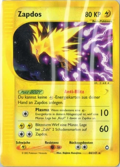 Pokémon-Karte Zapdos 044/147