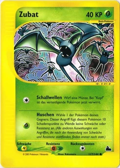 Pokémon-Karte Zubat 117/144