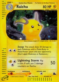 Pokémon-Karte Raichu H25