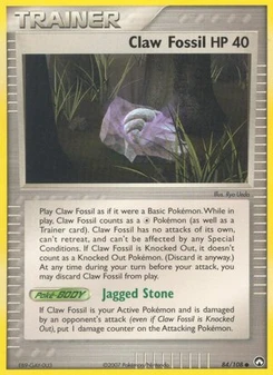 Pokémon-Karte Klauenfossil 084/108
