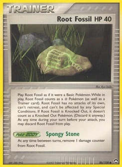 Pokémon-Karte Wurzelfossil 086/108