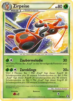 Pokémon-Karte Zirpeise 024/102