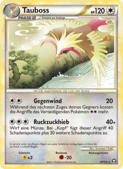 Pokémon-Karte Tauboss 029/102