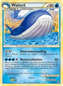 Pokémon-Karte Wailord 031/102