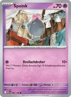 Pokémon-Karte Spoink 062/132