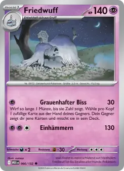 Pokémon-Karte Friedwuff 066/132