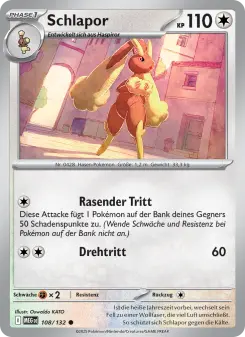 Pokémon-Karte Schlapor 108/132