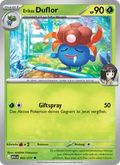 Pokémon-Karte Erikas Duflor 002/217