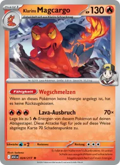 Pokémon-Karte Klarins Magcargo 024/217
