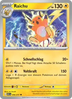 Pokémon-Karte Raichu 056/217