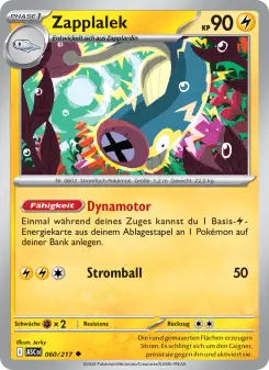 Pokémon-Karte Zapplalek 060/217