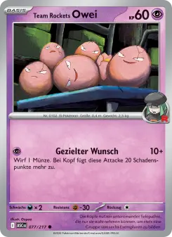 Pokémon-Karte Team Rockets Owei 077/217