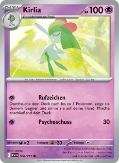 Pokémon-Karte Kirlia 088/217