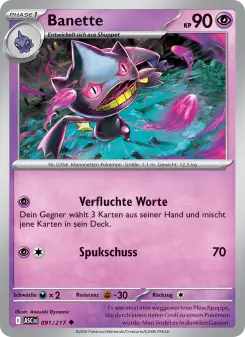 Pokémon-Karte Banette 091/217