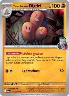 Pokémon-Karte Team Rockets Digdri 101/217
