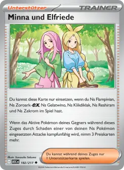 Pokémon-Karte Minna und Elfriede 182/217