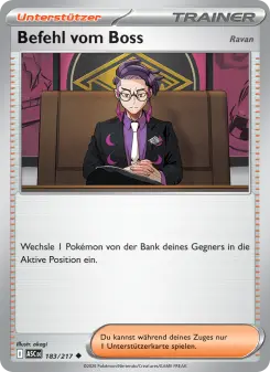 Pokémon-Karte Befehl vom Boss 183/217