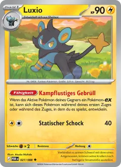 Pokémon-Karte Luxio 027/088