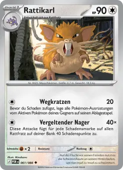 Pokémon-Karte Rattikarl 061/088
