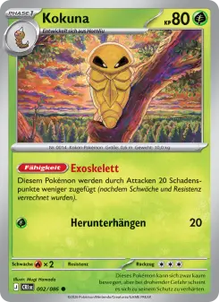 Pokémon-Karte Kokuna 002/086