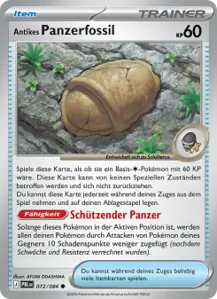 Pokémon-Karte Antikes Panzerfossil 072/084