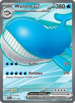 Pokémon-Karte Wailord-ex 097/084