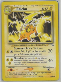 Pokémon-Karte Raichu 021/064
