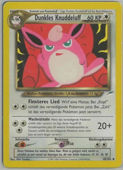 Pokémon-Karte Dunkles Knuddeluff 040/105