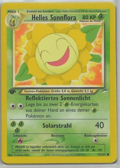 Pokémon-Karte Helles Sonnflora 072/105