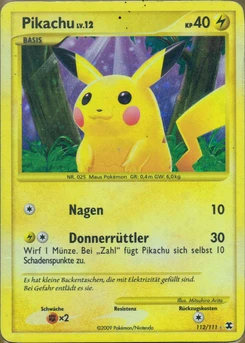 Pokémon-Karte Pikachu 112/111