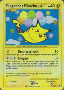 Pokémon-Karte Fliegendes Pikachu 113/111
