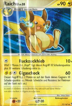 Pokémon-Karte Raichu 077/147