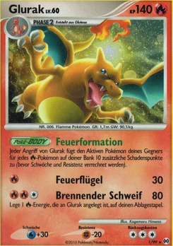 Pokémon-Karte Glurak 001/099