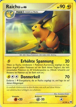 Pokémon-Karte Raichu 027/099