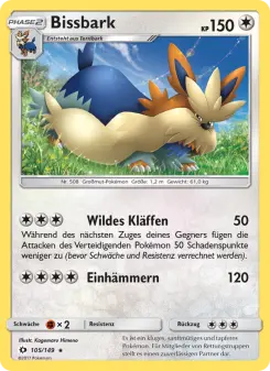 Pokémon-Karte Bissbark 105/149
