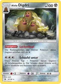 Pokémon-Karte Alola-Digdri 087/149