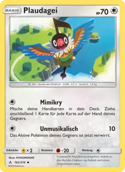 Pokémon-Karte Plaudagei 162/214