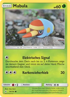 Pokémon-Karte Mabula 018/214
