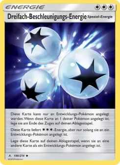 Pokémon-Karte Dreifach-Beschleunigungs-Energie 190/214