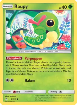 Pokémon-Karte Raupy 002/214