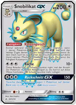 Pokémon-Karte Snobilikat GX 207/214