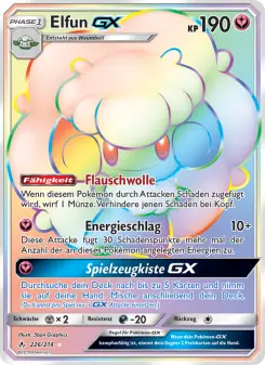 Pokémon-Karte Elfun GX 226/214