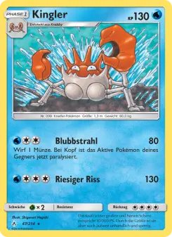 Pokémon-Karte Kingler 047/214