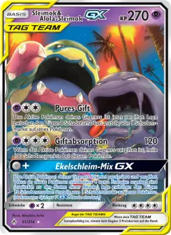 Pokémon-Karte Sleimok & Alola-Sleimok GX 061/214