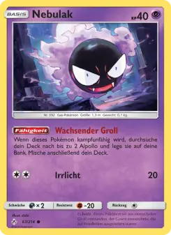 Pokémon-Karte Nebulak 067/214